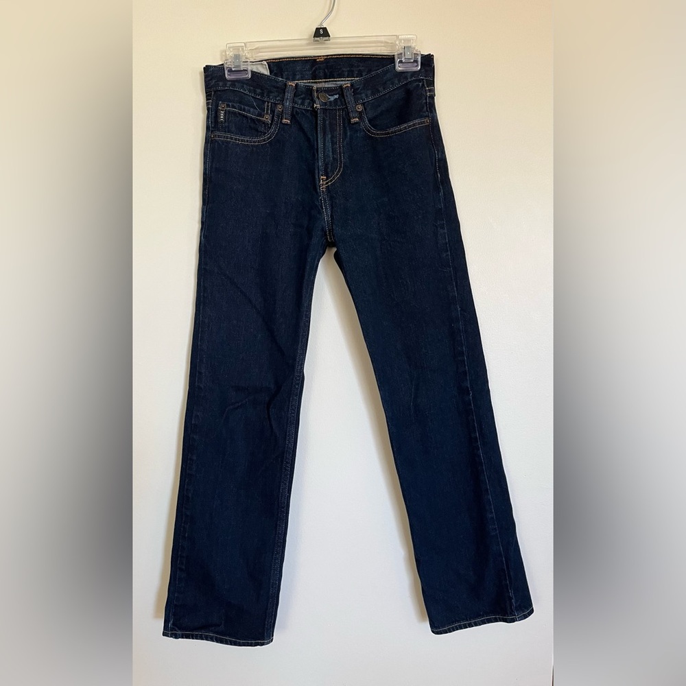 Boys Abercrombie & Fitch dark blue jeans w/contrast stitching classic 14